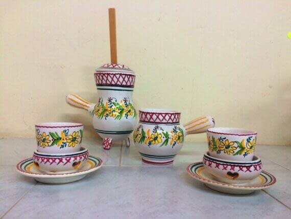 Juego Chocolatera De Ceramica Artesana De Biar 1 570x428 