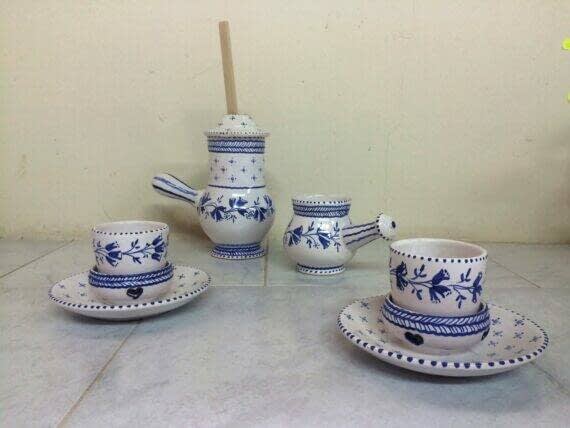 Juego Chocolatera De Ceramica Artesana De Biar 3 570x428 